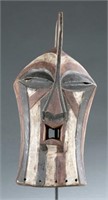 Polychrome Kifwebe style face mask. 20th century.
