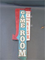Metal Game Room Sign