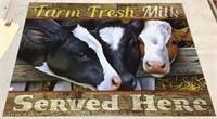 Farm Fresh Milk Metal Signs