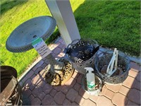 Metal Garden Containers and Bird Bath