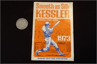 1973 Kessler Whiskey Smooth as Silk Baseball Guide