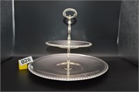 Two-tier silverplated tidbit tray