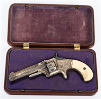 ENGRAVED GUTTA PERCHA CASED S&W MODEL 1 REVOLVER