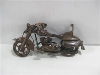 13.5"x 7"x 3" Wood Motorcycle Statue