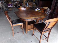 Tall table with leaf and 4 chairs