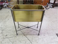 BRASS PLANTER WITH STAND 22"T X 25"W X 10"D