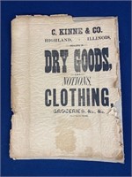 Vintage Paper advertising, has stains, wear and