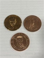 (QR) 3 Copper Coins Donald Trump, Walking Liberty