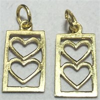 A PAIR OF 14KT YELLOW GOLD PENDANT 1.60 GRS