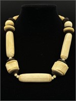 Vintage Carved Bone or Horn Necklace
