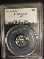 1/10 OUNCE U.S., GRADED PCGS MN69 PLATINUM COIN