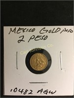 MEXICO GOLD PESO, 2 PESO, .0482 AGW