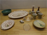 Assorted vintage dishes.