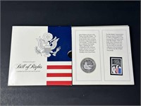 1993 US Mint Bill of Rights Comm Coin & Stamp Set