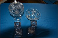 ASSORTED PRESSED GLASS PIECES