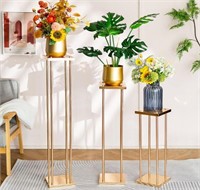 Gold Column Flower Stands, 3ct - DAMAGE