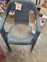 small child's plastic yard chair