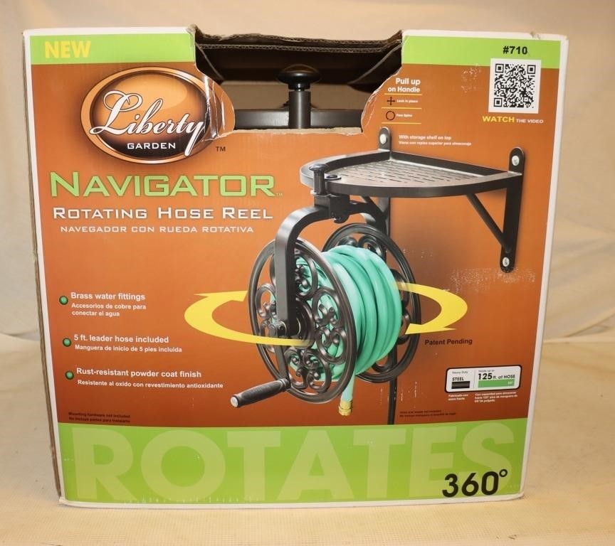 NIB Liberty Garden Navigator Rotating Hose Reel