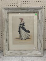 Vintage Lady costume print framed to 23x19
