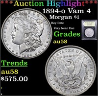 *Highlight* 1894-o Vam 4 Morgan $1 Graded Choice A