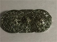 VINTAGE STERLING SILVER & MARCASITE PIN