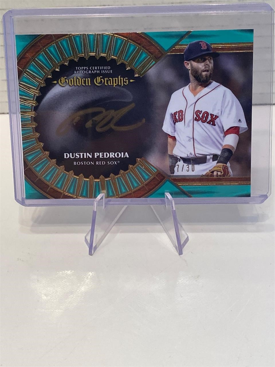 Dustin Pedroia Golden Graphs Autograph/Numbered