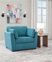 Ashley Keerwick Teal Contemporary Oversized Chair