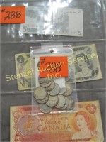 (14) Canadian Quarters & Paper Money