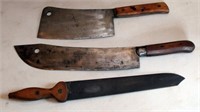 3 pieces: Cleaver signed "S I MOSS & CO" Italy