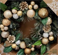 Christmas Pre Lit LED Decorated Wreath $120