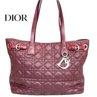 Christian Dior Burgundy Cannage Panacea Tote