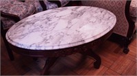 Reproduction oval coffee table in the Victorian