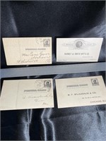 4 Antique US Postal Cards Personal & Business