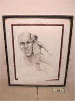 Framed & Signed Michael Jordan Artwork - 27x31