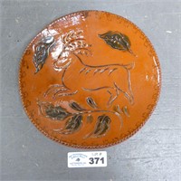 Ned Foltz Deer Redware Pottery Plate