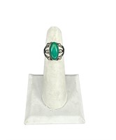 EULA WYLIE TURQUOISE STERLING NAVAJO RING SIZE 5