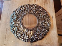 Mexican Tin Flower Round Mirror