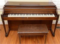 BALDWIN ACROSONIC PIANO WITH SHEET MUSIC