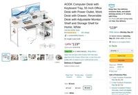 B49  AODK Computer Desk, 55 Inch White