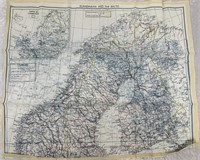 British WWII R.A.F. Silk Map
