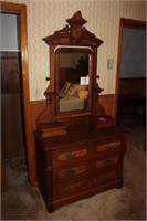 Walnut Dresser with Mirror