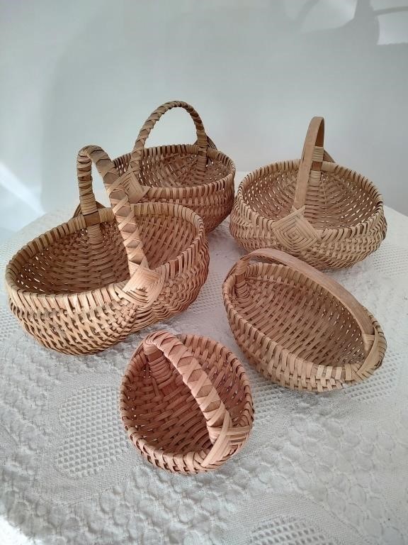 5 Hand Made Baskets