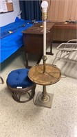 Foot stool and a table lamp