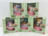 5 NIB cabbage patch kids collectible figurines.