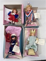 4 Madame Alexander collectible dolls in boxes.