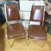 2 Steel framed chairs Vinyl seats