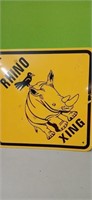 RHINO  XING  12" x 12" Sign (has scratches)