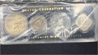 Rare: 1974 Bhutan Coronation UNC (4) Coins Set