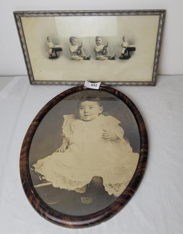 Vintage Framed Baby Pictures