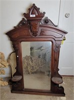 Antique Mirror In Ornate Wood Frame